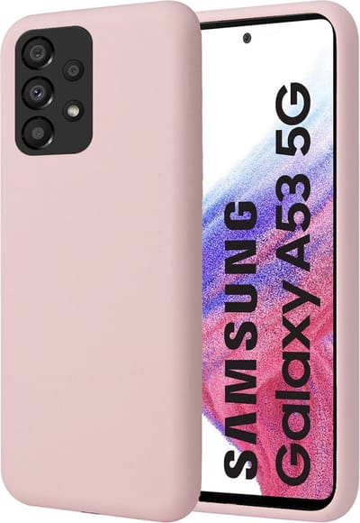 Hoesje geschikt voor Samsung Galaxy A53 - Matte Back Cover Microvezel Siliconen Case Hoes Roze