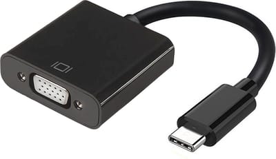USB-C-adapter Aisens Conversor USB-C a VGA, USB-C/M - HDB15/H, Black, 15cm VGA