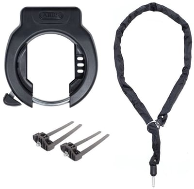 Abus Amparo 4750L ART2 ringslot met 120cm insteekketting en bevestiging set - Zwart