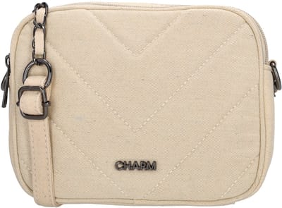 Charm London Hollywood Schoudertas - Crossbody - Camerabag - Spijkerstof - Beige