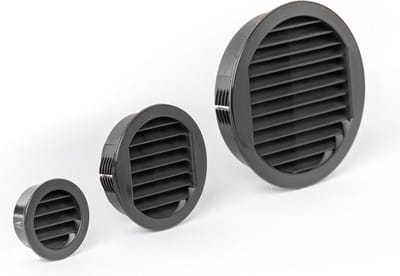 Klemrooster zwart t225 gatmaat 25mm/dia 30mm