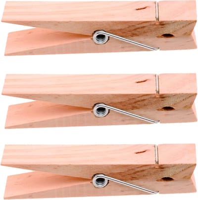 XXL Wasknijpers - 3x - 15 x 3,5 cm - hout - mega knijpers - hobby en organiseren