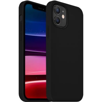 Coverzs Luxe Liquid Silicone case geschikt voor Apple iPhone 12 / 12 Pro - beschermhoes - siliconen backcover - optimale bescherming - zwart