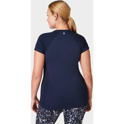 Sweaty Betty Athlete Seamless Workout T-Shirt BLAUW - Maat S