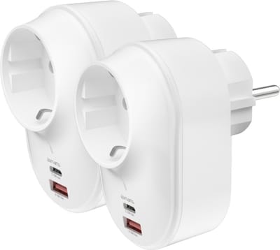 4smarts 541166 oplader voor mobiele apparatuur Universeel Wit AC Binnen - 2 Stuks