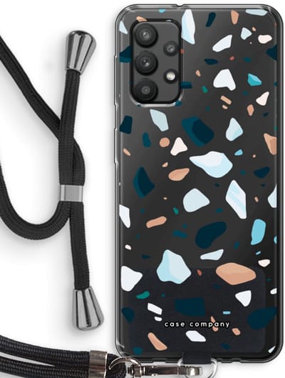 Case Company® - Hoesje met koord geschikt voor Samsung Galaxy A32 4G hoesje met Koord - Terrazzo N°13 - Telefoonhoesje met Zwart Koord - Bescherming aan alle Kanten en Over de Schermrand