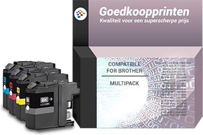 Huismerk Brother LC-123 inkt cartridges 4-Kleuren Multipack (46 ml)