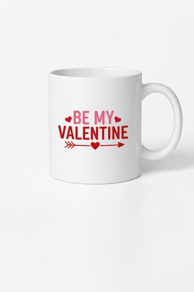 Valentijn Mok 'Be My Valentine' met Harten en Pijl - Romantisch Cadeau