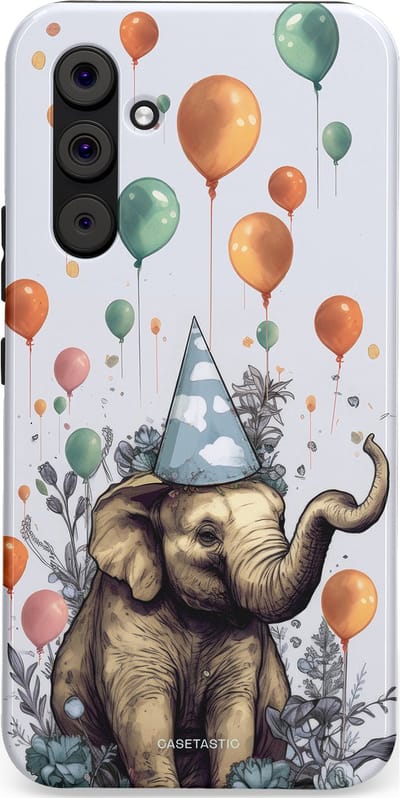 Casetastic Hoesje Geschikt voor Samsung A54 (5G) - Stijlvolle Beschermende Duo-layer Case - Olifant Verjaardag