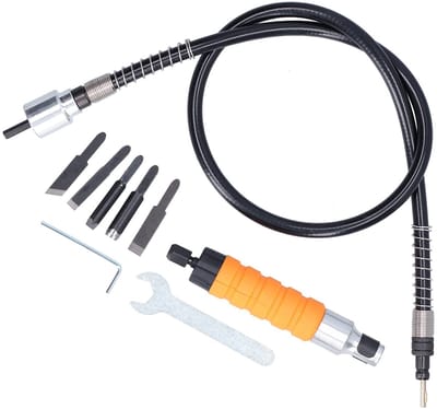 Dailygoody - Elektrische Houtbeitel Set - Flexibele Rubber As - Voor Boormachine en Slijpmachine - Professionele kwaliteit - Perfect voor houtbewerkin.