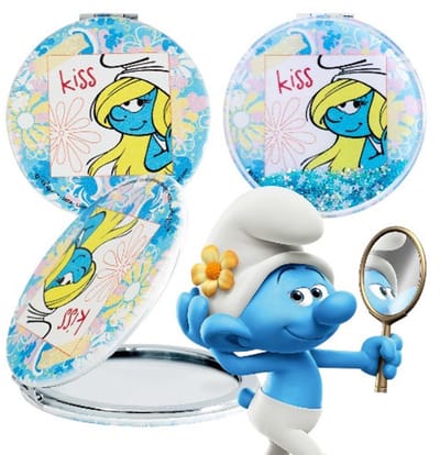 Smurfin pocket spiegeltje 7 cm
