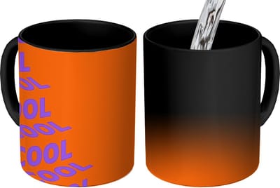 Magische Mok - Foto op Warmte Mokken - Koffiemok - Cool - Paars - Oranje - Magic Mok - Beker - 350 ML - Theemok