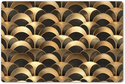 Placemats 45x30 cm - Placemat kunststof - 1 stuk - Schubben - Structuur - Goud - Borden onderleggers - Decoratie voor op tafel - Keuken tafeldecoratie accessoires - Vinyl onderlegger - Tafelversiering