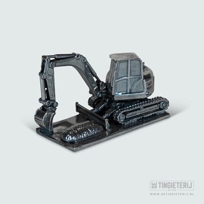Minigraver - Miniatuur kraan - Uniek cadeau kraanmachinist - Jubileum machinist - Pensioen landbouw - Loonwerker