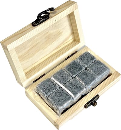 Jay Hill Whiskey Stenen - Koelstenen - Whiskey Stones - Graniet Grijs - Koelt Zonder Te Verwateren In Houten Doosje - 8 Stuks