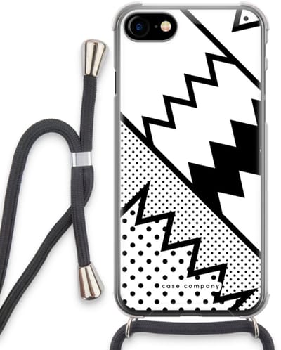 Case Company® - Hoesje met koord geschikt voor iPhone SE 2020 hoesje met Koord - Pop Art #5 - Telefoonhoesje met Zwart Koord - Bescherming aan alle Kanten en Over de Schermrand