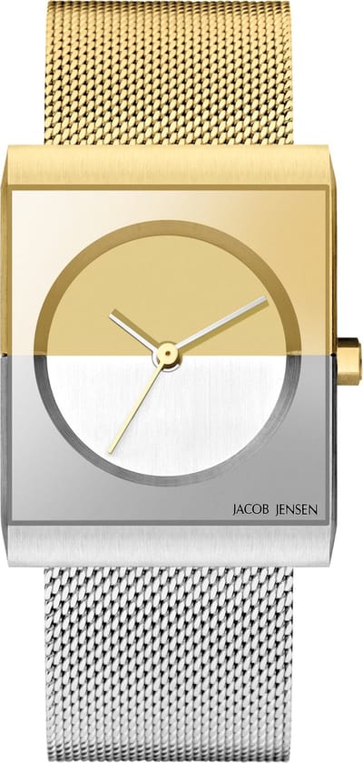 Jacob Jensen 526 Classic Horloge - Jacob Jensen dames horloge - Bicolor - diameter 24 mm - kleur gecoat roestvrij staal
