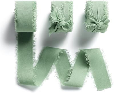 Chiffon lint Groen Cadeaulint Breed Lint Geschikt voor Bruiloft,Bruidsboeket,Cadeauverpakking,DIY-Project,Knutselen,2,5 cm x 6,4 m Eucalyptus Groen Decoratieflint
