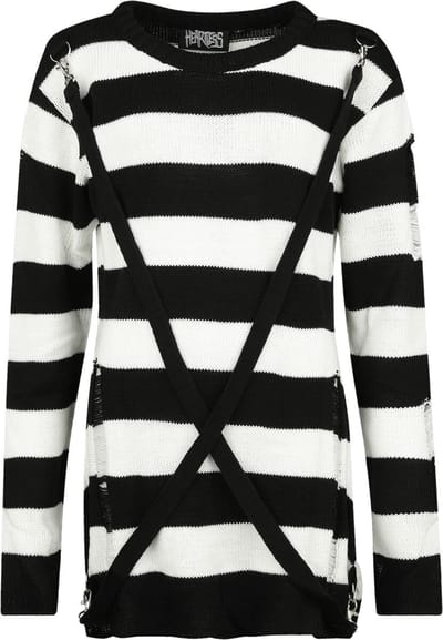 Heartless Orianaer Dames Gebreide trui - zwart/wit - XL