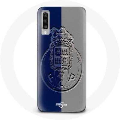 Samsung Galaxy A70 hoesje fcp porto scharnier blauw en grijs