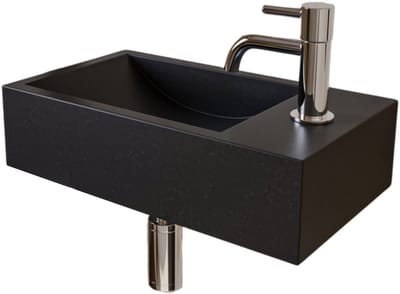 AquaVik Fonteinset Skär Natuursteen Kraan Rechts Chroom Kraan 40x23x10,5cm