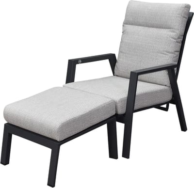 Barolo lounge balkonset 2 delig verstelbaar antraciet aluminium