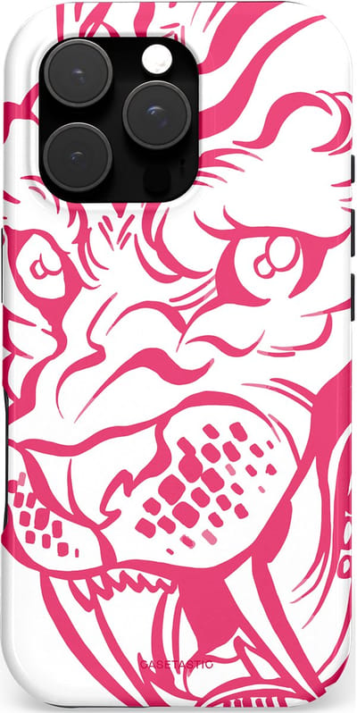 Casetastic hoesje geschikt voor Apple iPhone 16 Pro - MagSafe - Dubbellaagse bescherming - Scherpe Strepen - Fashion Case - Wit Roze