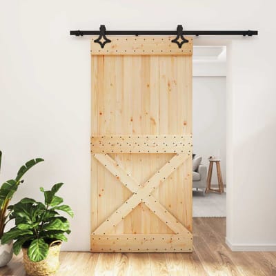 vidaXL - Schuifdeur - 100 - x - 210 - cm - Massief - Pine - Hout - (Onbehandeld)