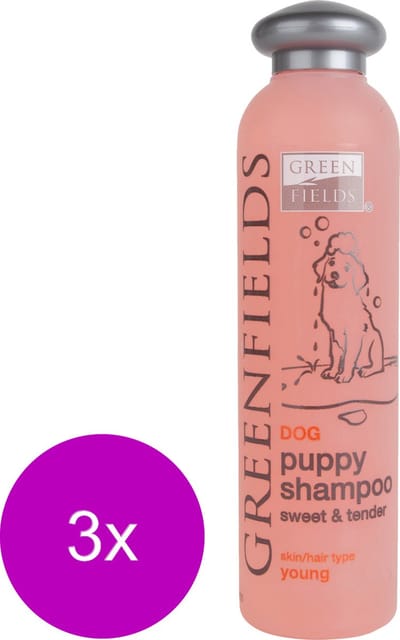 Greenfields Puppy Eerste Shampoo - Hondenvachtverzorging - 3 x 250 ml