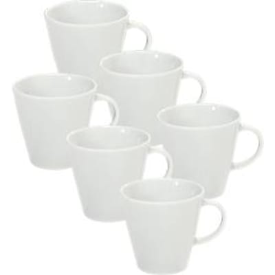 Koffiemok Solea, effen, wit, Porselein, 6 st.