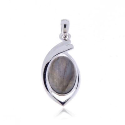 SilverGems Zilveren hanger met Labradoriet edelsteen