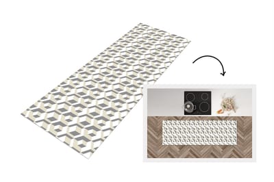 Keukenloper - Loper keuken - Kubus - 3D - Patronen - 150x50 cm - Keukenloper vinyl