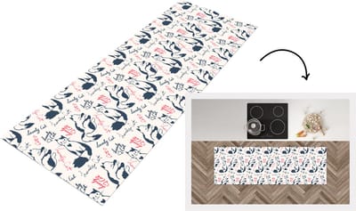 Keukenloper - Loper keuken - Patronen - Kat - Quote - 150x50 cm - Keukenloper vinyl