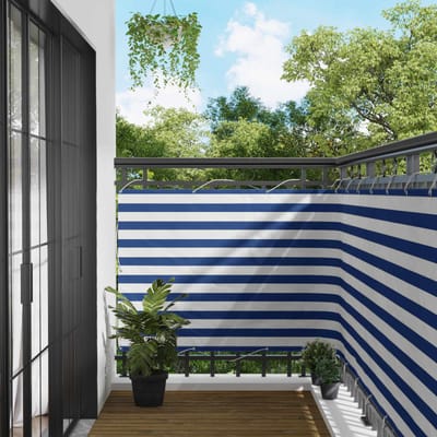 vidaXL - Balkonscherm - 110 - x - 200 - cm - Oxford - Stof - Rechthoekig - Blauw - en - Wit