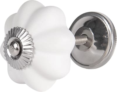 Clayre & Eef Deurknop Ø 4 cm Wit Keramiek
