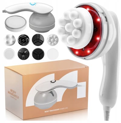 MOZY® - 9 in 1 Massageapparaat - Verstelbare Snelheden - Wit / Grijs - Massage Cellulite - Afslank Apparaat - Infrarood - Ultrasone Slimming Machine - Anti Cellulitis - Anti Cellulite