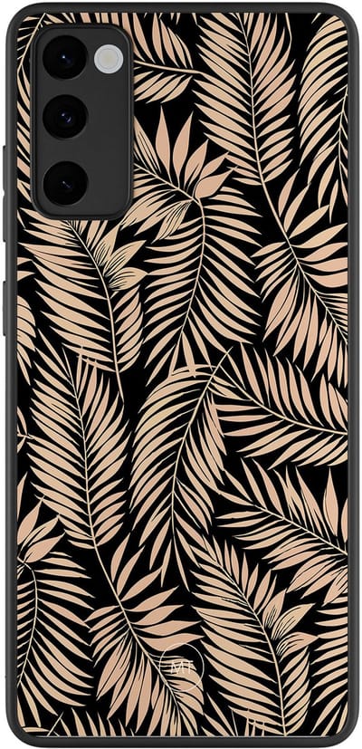 Hoesje geschikt voor Samsung Galaxy S20 FE - Palm silhouette - TPU Hard Case Backcover - Zwart, Bruin - Mooie Telefoonhoesjes