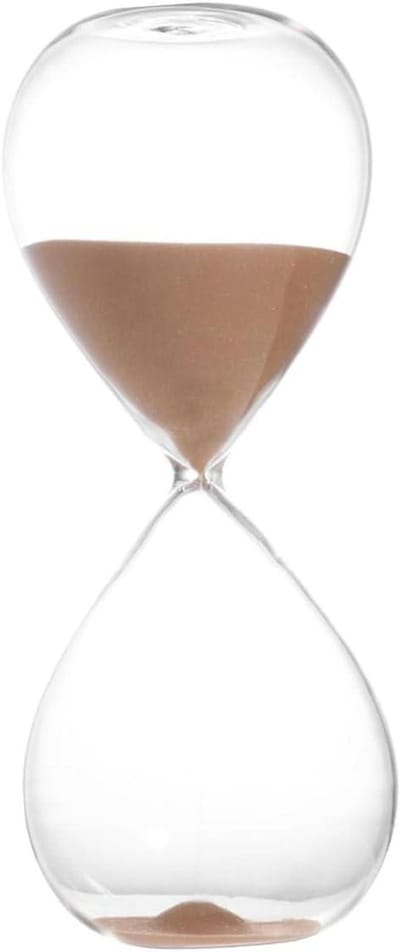 Zandloper Timer - Zandloper Klok - Tijd Meten - 30 Minuten Tijd - 20 cm Hoog - Transparant