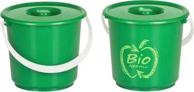 Biologische compostemmer 2,7L - Set van 2 - Groene keukenafvalemmer