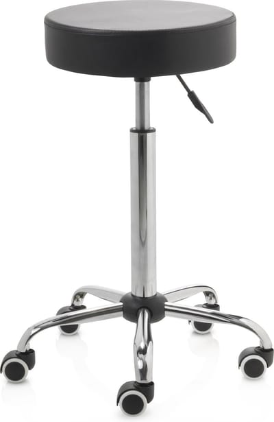 ZenGrowth ergonomische tabouret met hoge gasveer zwart - Kapperskruk op zachte wielen – Tabouret - In hoogte verstelbaar