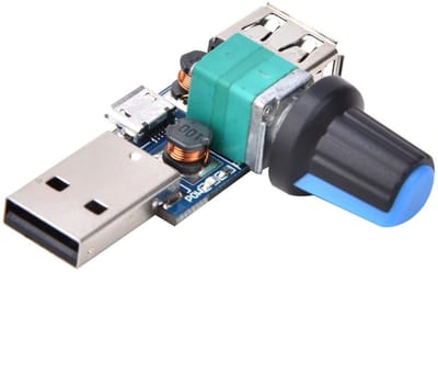 SPHProducts - Ventilator - Snelheidsregelaar - Geschikt voor USB Ventilatoren - DC2.5~8.0V - 5W - Verstelbaar - Meerdere Stroomvoorzieningen - Zwart - ...