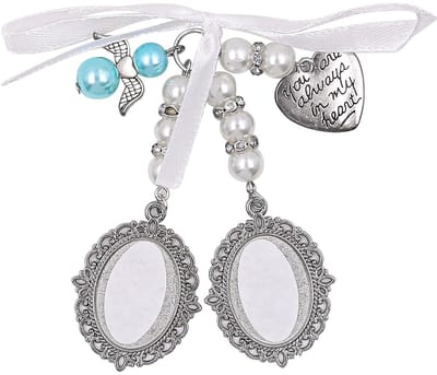 Dailygoods- Foto Charm - Bruiloft Decoratie - Bedel voor Herinneringen - Legering/Strass - Persoonlijke Afbeelding - Ideaal voor Jubileum