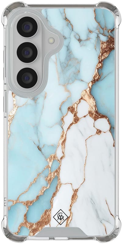 Casimoda® hoesje - Geschikt voor Samsung Galaxy S26 - Marmer Lichtblauw - Shockproof case - Extra sterk - TPU/polycarbonaat - Blauw, Transparant