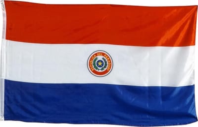 Scoby - Paraguay vlag - Landenvlag - Nationale vlag - Paraguay Flag - Bevestigingsringen - 90x150 cm - Multicolor