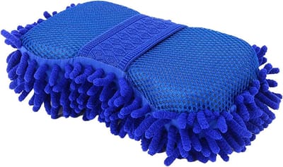Washandschoen Auto - Reinigingshandschoen - Voertuig Poetsen - Dubbele Reinigingszijde - 25x15x8cm - Blauw