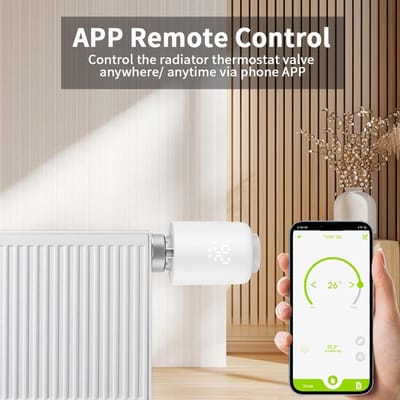 Slimme Radiator Klep - Thermostaat Klep - Energie Besparen - Automatische Temperatuurregeling - M30x1.5mm - Wit
