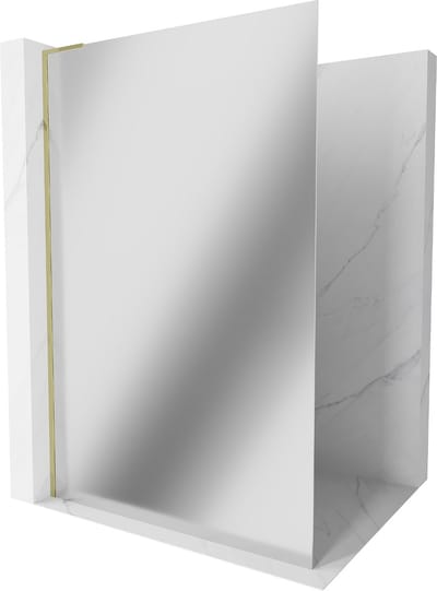 Mexen Kioto L douchewand Walk-in 70 x 200 , spiegel, goud - 800-070-103-50-50
