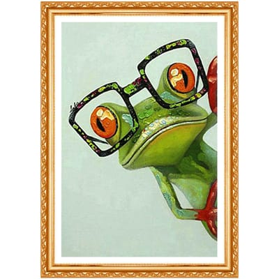 Peinture de diamant d'animal à perceuse complète 3D, Kit de broderie de diamant de grenouille, point de croix, motif de diamant, Art 20X30CM