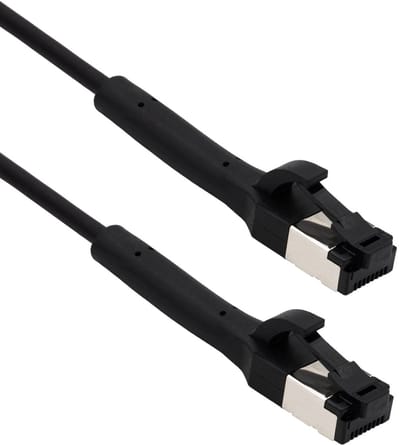 Maxtrack TI42-0,5L RJ45 Netwerkkabel, patchkabel CAT 8.1 U/FTP 0.50 m Zwart Afgeschermd (enkel), Flexibel 1 stuk(s)