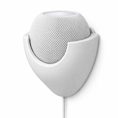 Muurbeugel Geschikt voor Apple HomePod Mini – Witte Wandhouder – Kabelmanagement – Ruimtebesparend – Wandmontage